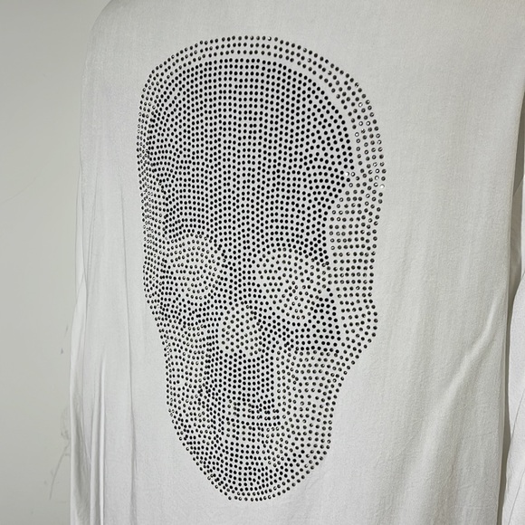 Free for Humanity White Skull Button Down Top Size Medium - Picture 3 of 7